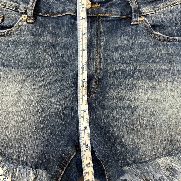 Just USA Blue Jean Shorts with Frayed Hem - Picture 4 of 5